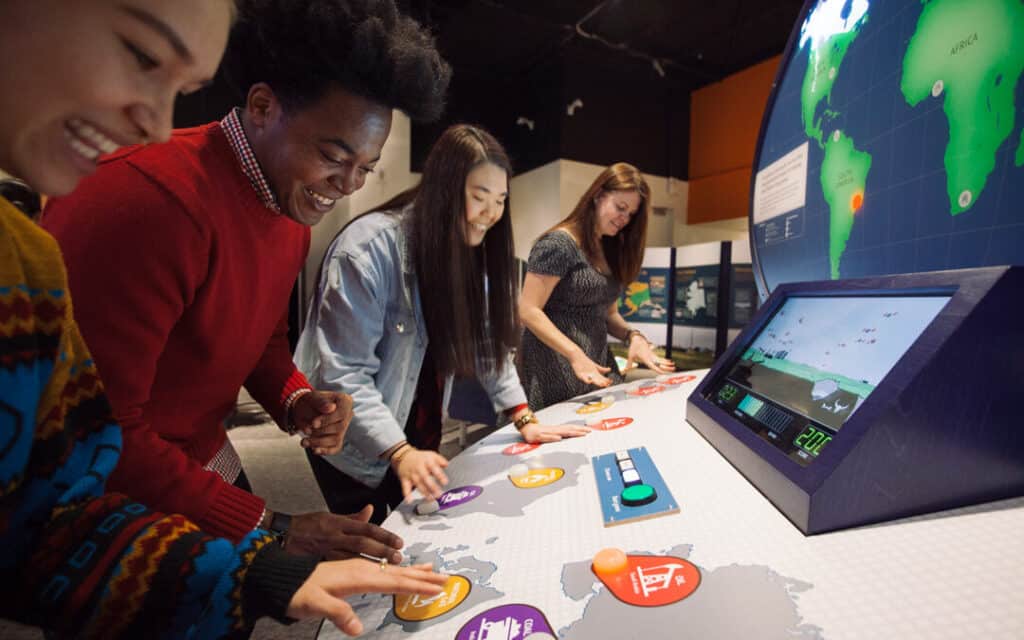 Youth interacting with the 