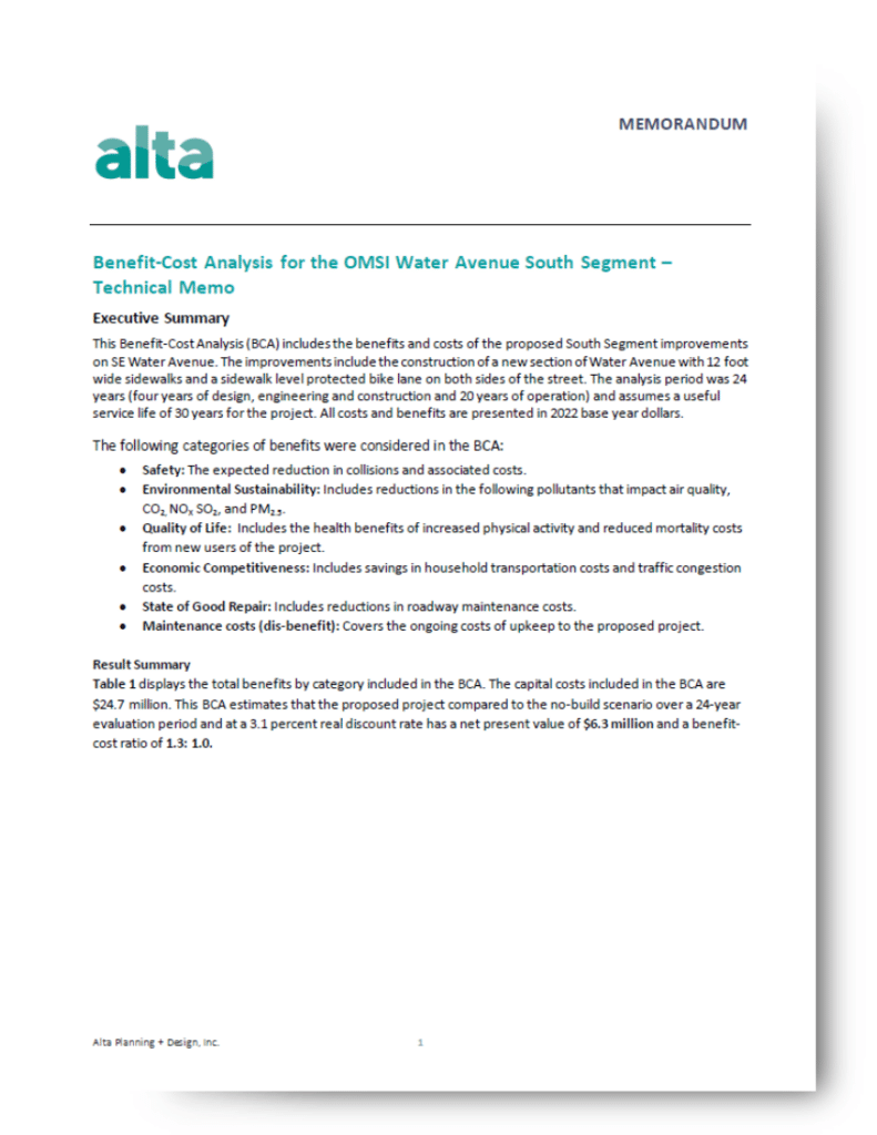 SE Water Avenue Cost-Benefit Analysis PDF
